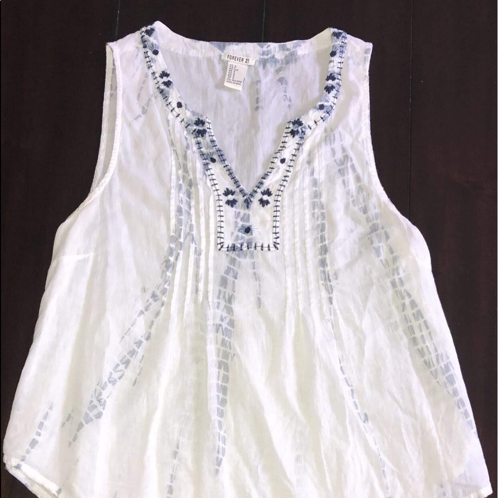 White flowy tank top